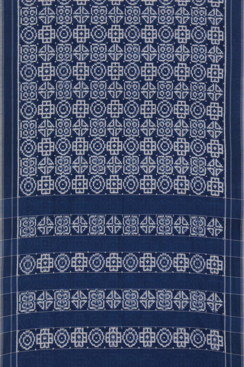 Collection of Pochampally Cotton Ikat Blue Saree in a gallery layout