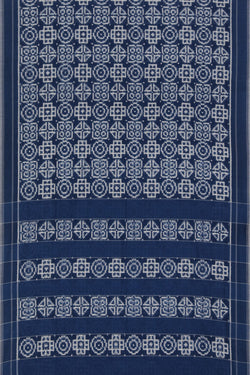 Collection of Pochampally Cotton Ikat Blue Saree in a gallery layout