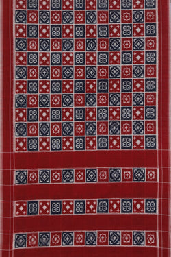 Image of Pochampally Cotton Ikat Red Saree