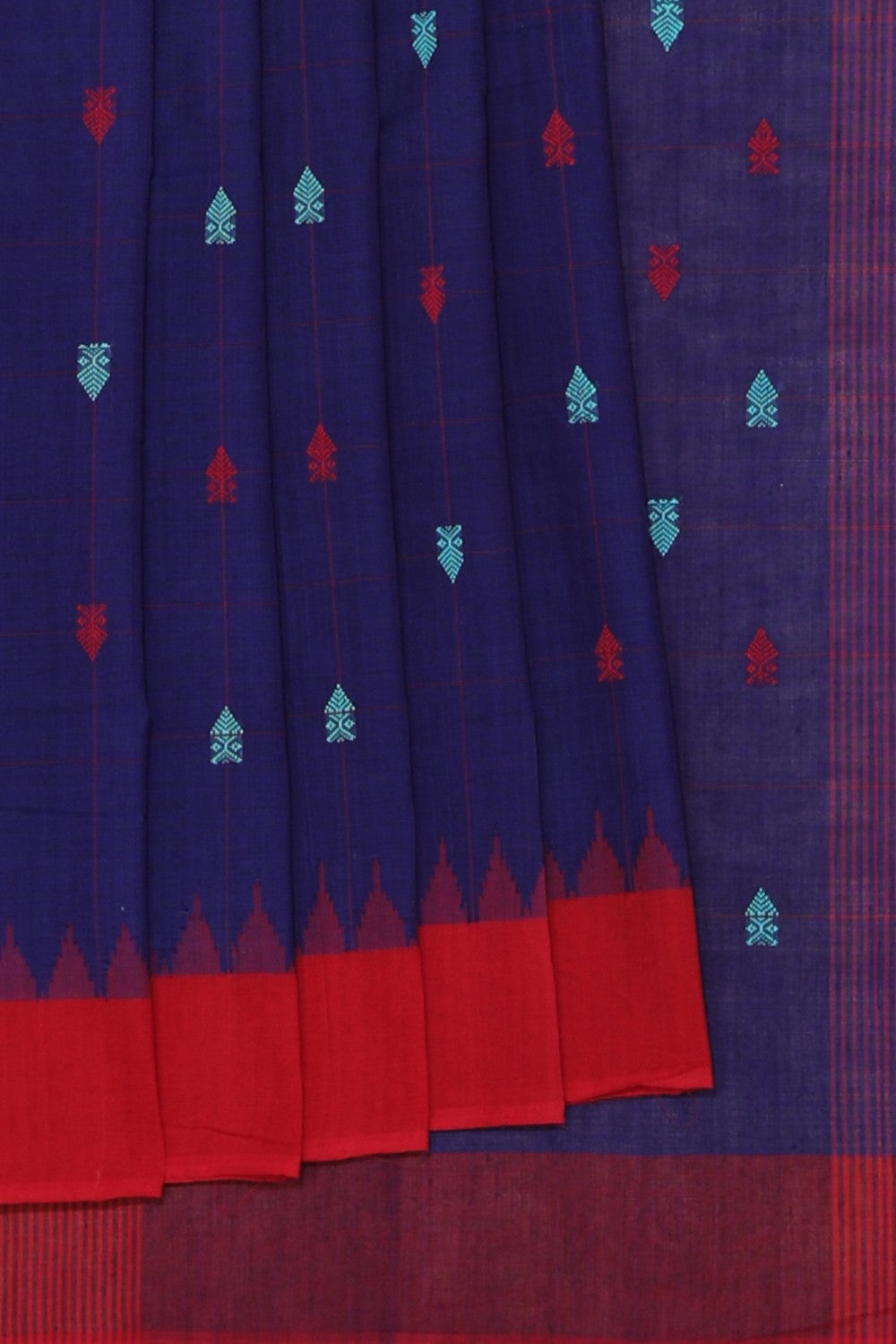 Collection of Sambalpuri Cotton Navy Blue Saree in a gallery layout