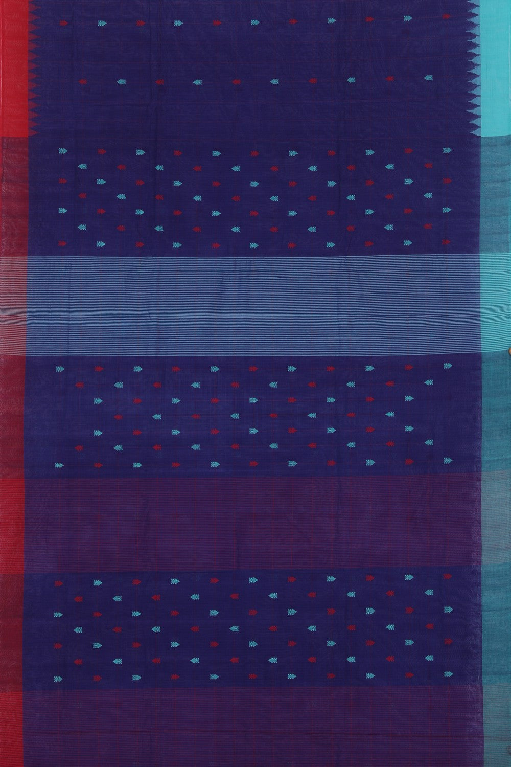 Image of Sambalpuri Cotton Navy Blue Saree