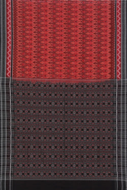 Image of Sambalpuri Cotton Red Saree