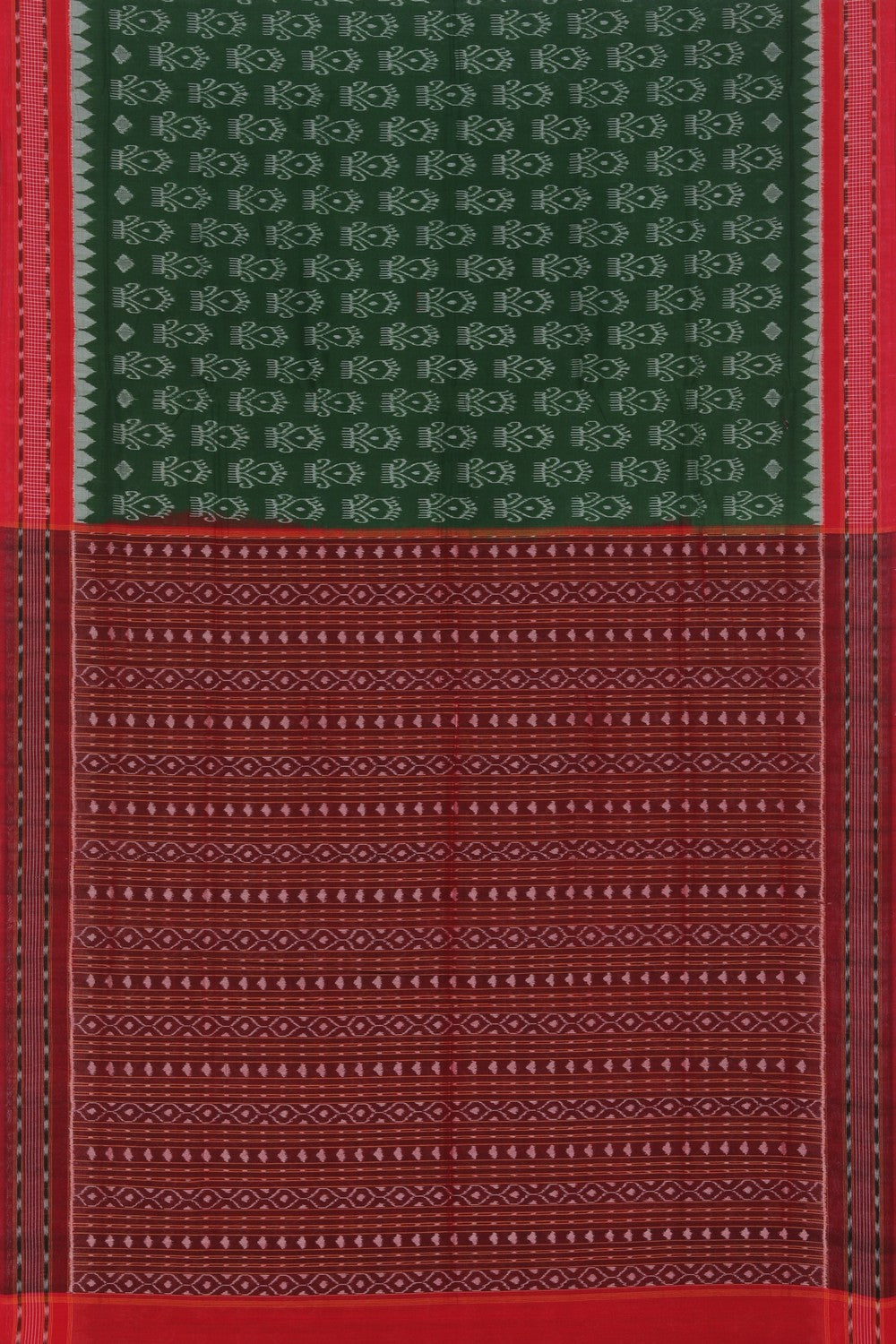 Collection of Sambalpuri Cotton Green Saree in a gallery layout