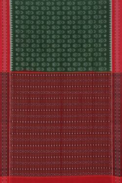 Collection of Sambalpuri Cotton Green Saree in a gallery layout