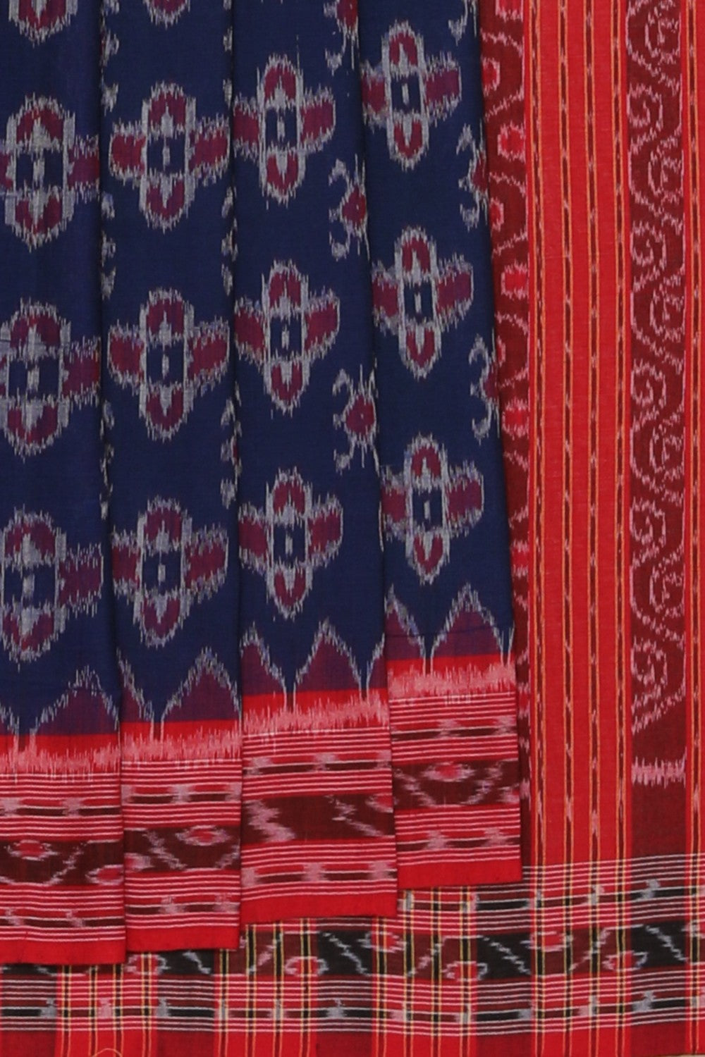 Collection of Sambalpuri Cotton Navy Blue Saree in a gallery layout