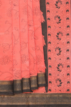 Image of Kalamkari Style Printed Saree