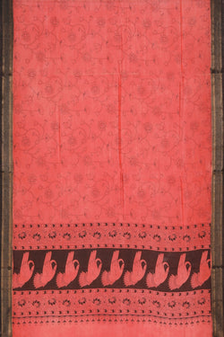 Image of Kalamkari Style Printed Saree