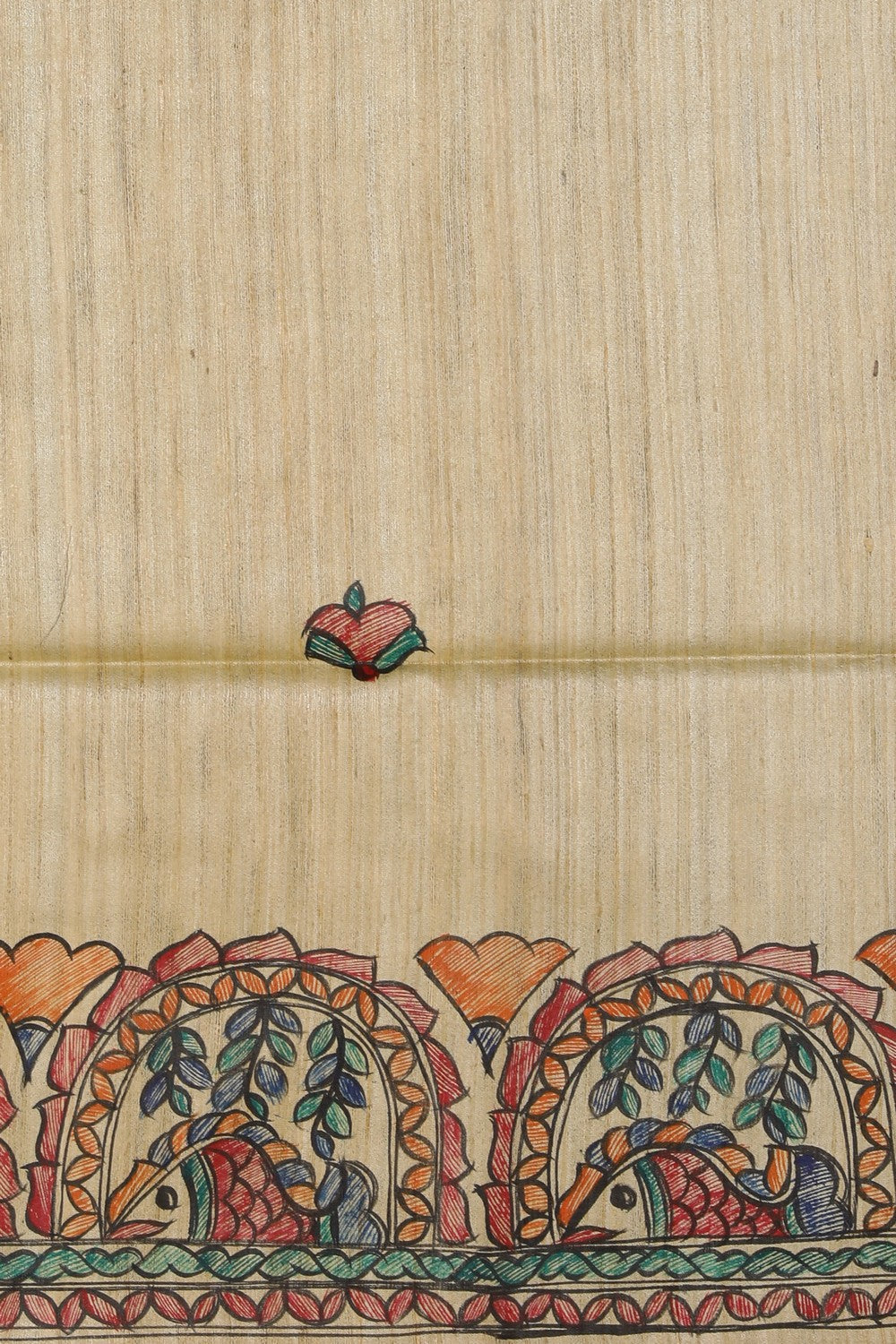 Image of Madhubani Hand-Painted Saree