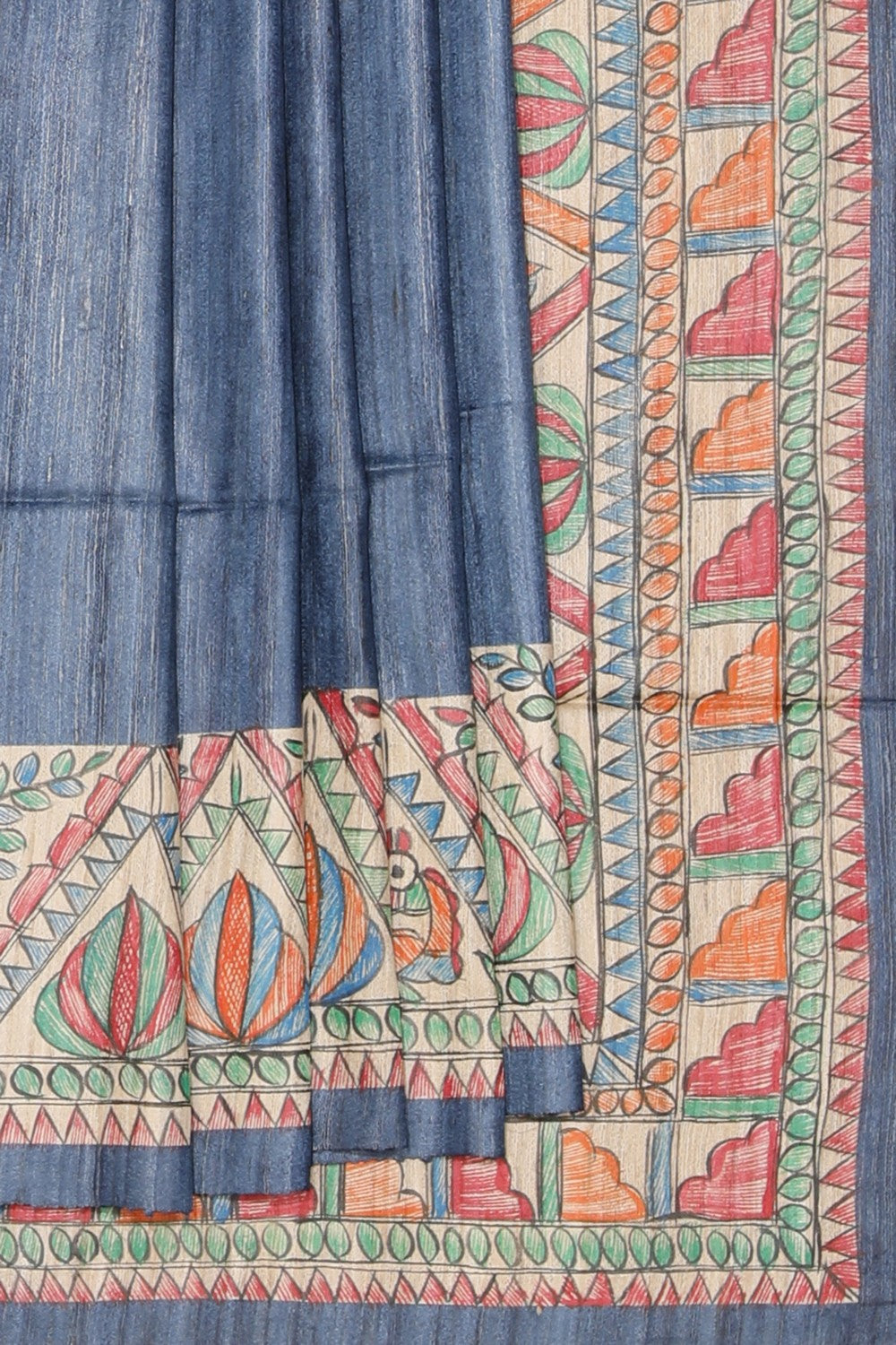 Collection of Madhubani Hand-Painted Saree in a gallery layout