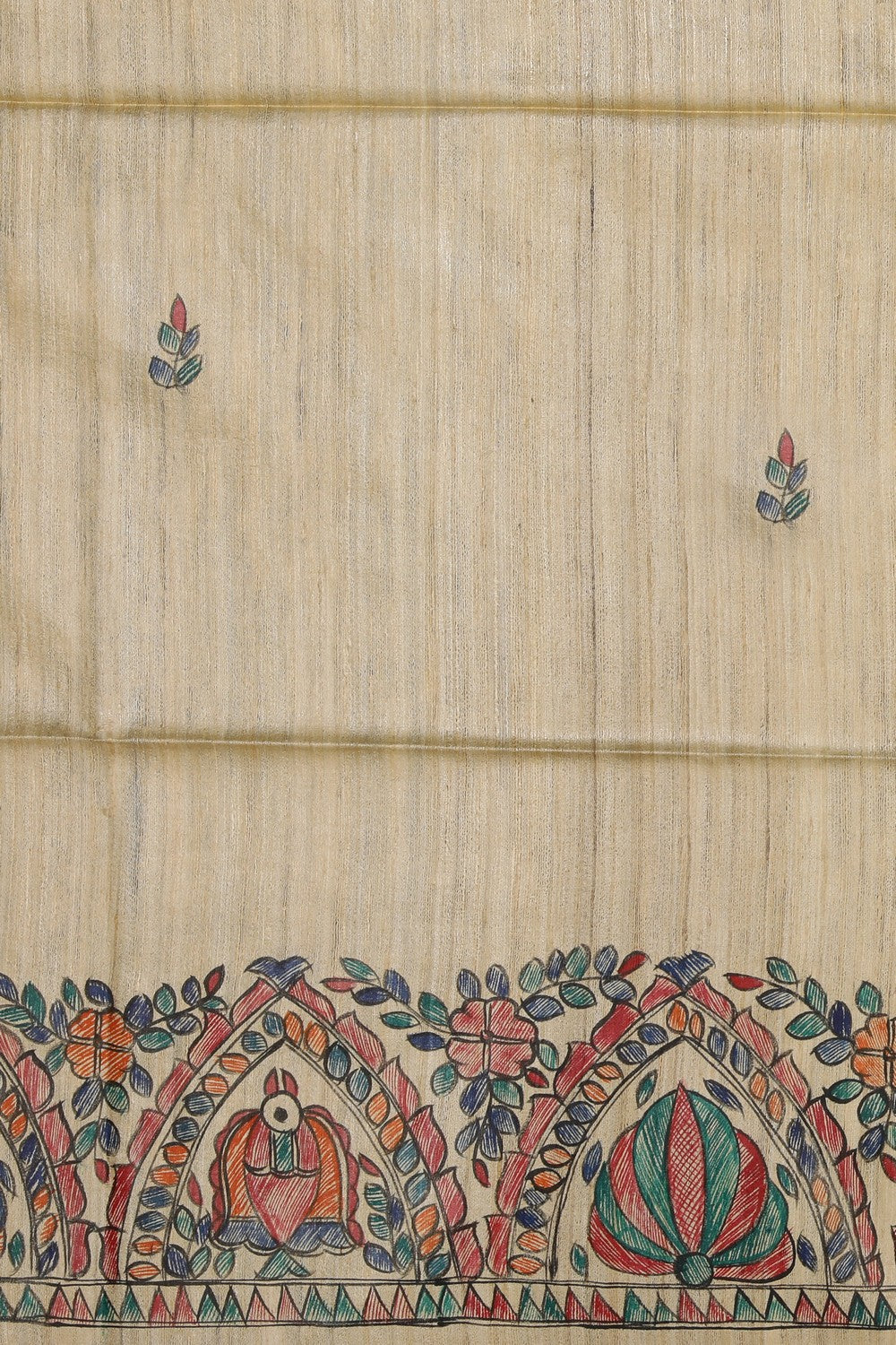 Image of Madhubani Hand-Painted Saree