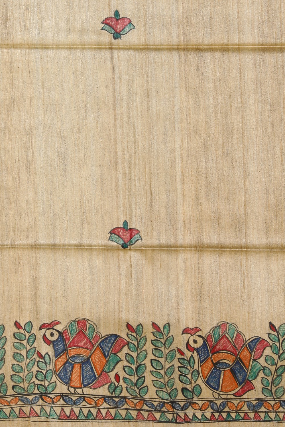 Image of Madhubani Hand-Painted Saree