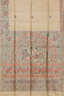 Collection of Madhubani Hand-Painted Saree in a gallery layout