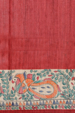 Collection of Madhubani Hand-Painted Saree in a gallery layout