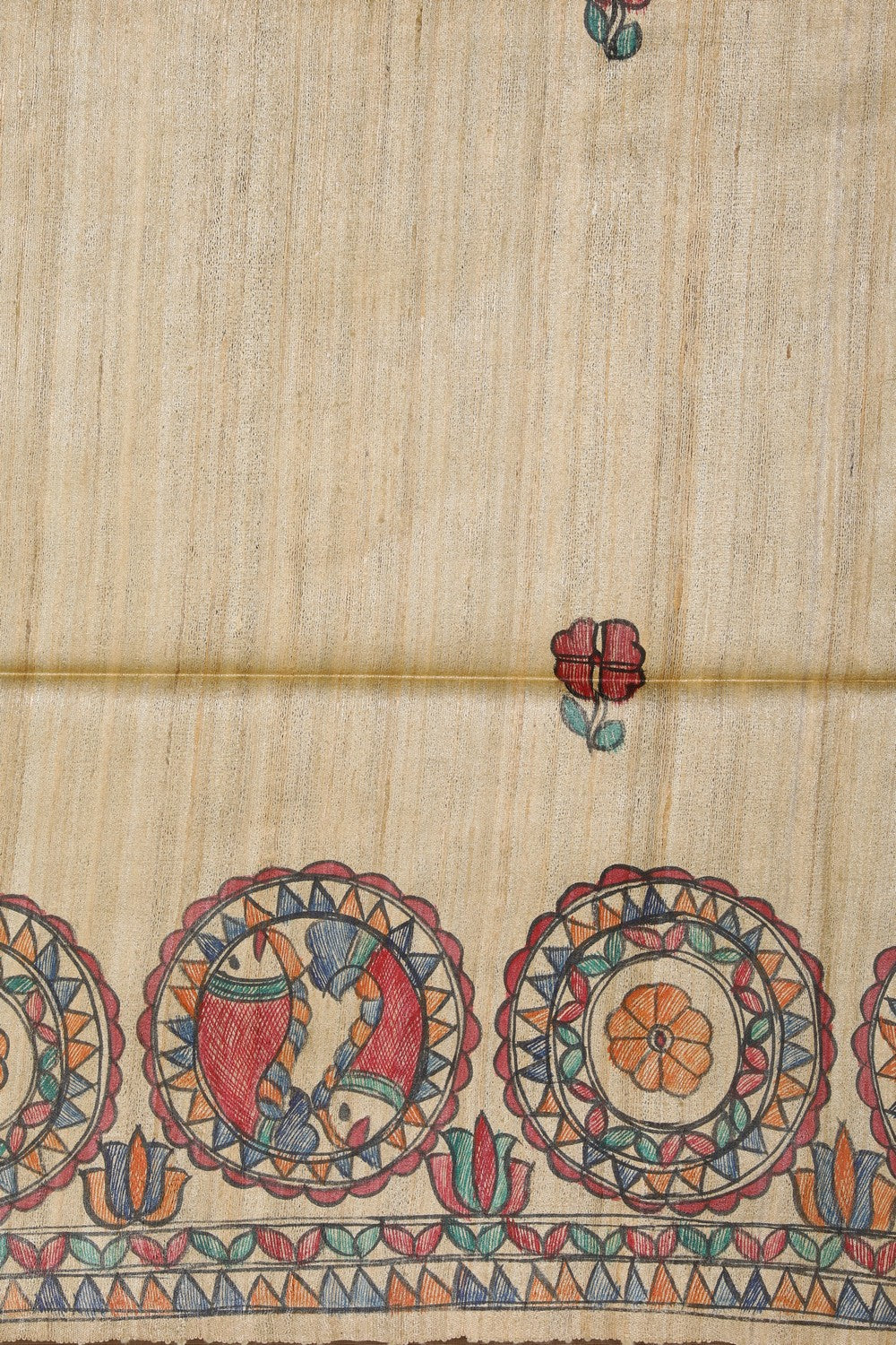 Image of Madhubani Hand-Painted Saree