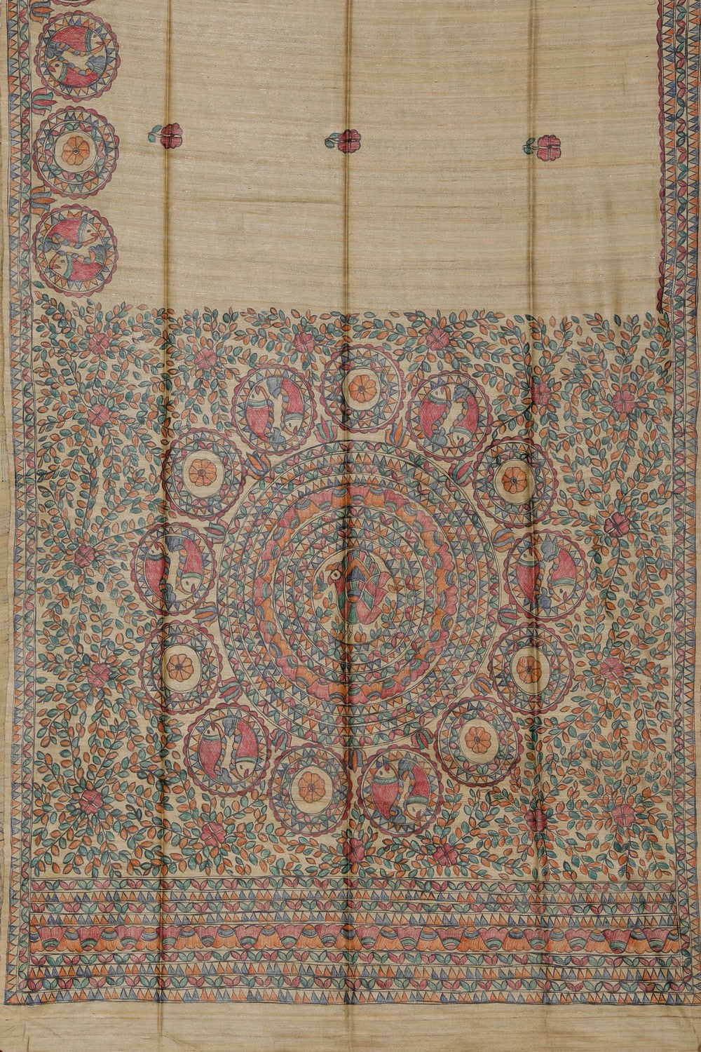 Collection of Madhubani Hand-Painted Saree in a gallery layout