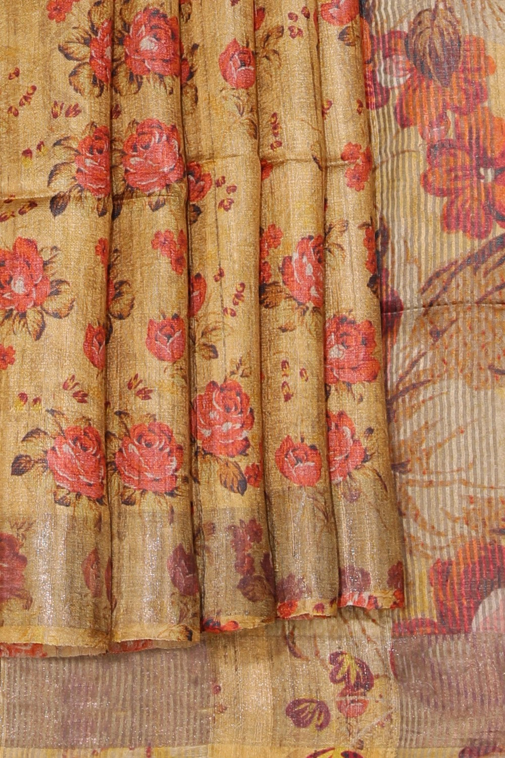 Collection of Bhagalpur Tussar Silk Beige Saree in a gallery layout