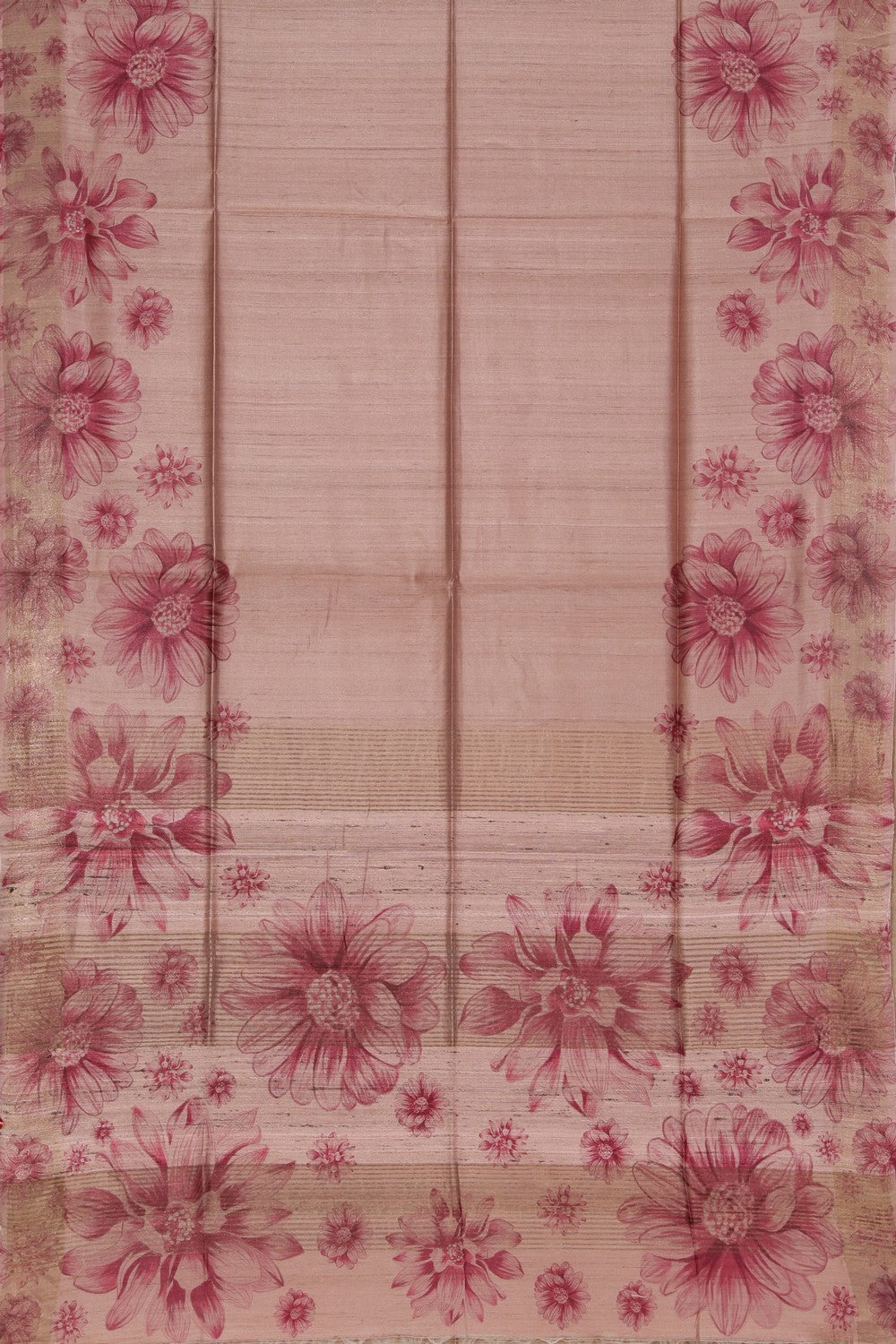 Collection of Bhagalpur Tussar Silk Onion-Pink Saree in a gallery layout