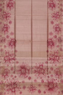 Collection of Bhagalpur Tussar Silk Onion-Pink Saree in a gallery layout