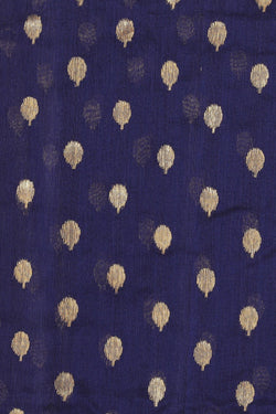 Image of Chanderi Cotton Silk Navy Blue Saree