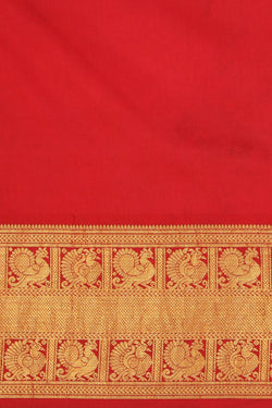 Image of Kalamkari Hand-Painted Silk Coral Pink Saree