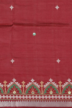 Image of Kasuti Embroidery Mangalgiri Silk Saree