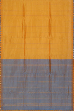 Image of Mangalgiri Silk Yellow Saree