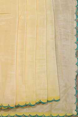 Image of Mangalgiri Silk Spring Yellow Saree