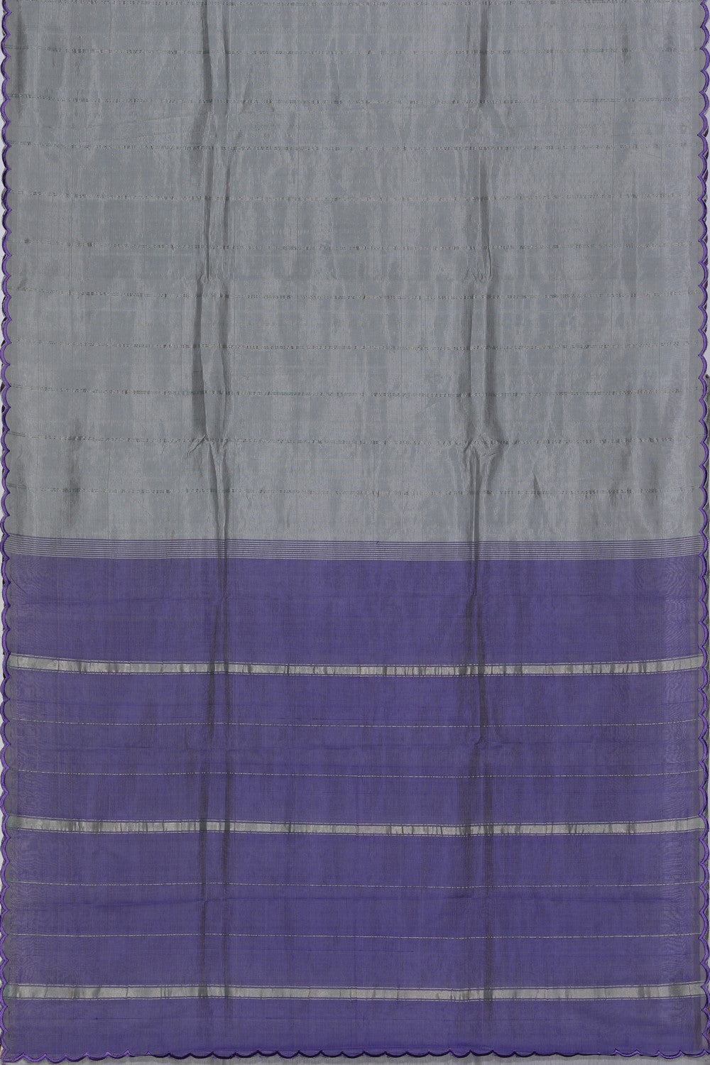 Mangalgiri Silk Grey Saree