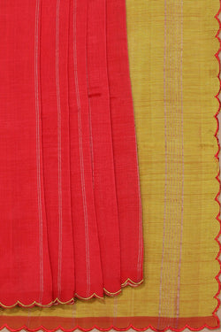 Image of Mangalgiri Silk Red Saree