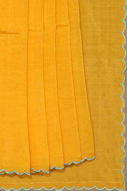 Image of Mangalgiri Silk Yellow Saree