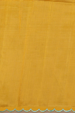 Image of Mangalgiri Silk Yellow Saree