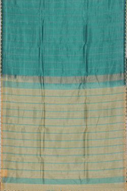 Image of Mangalgiri Silk Teal Green Saree