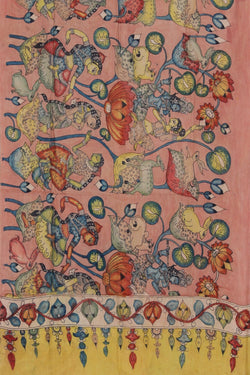 Image of Tussar Silk Kalamkari Dupatta