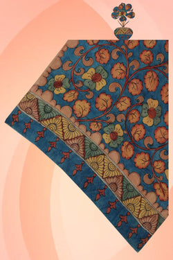 Image of Tussar Silk Kalamkari Dupatta