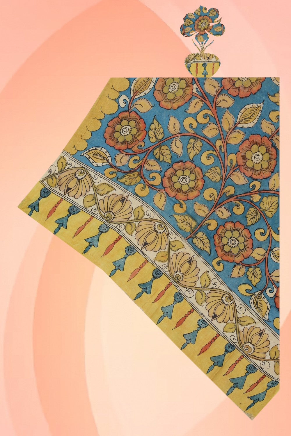 Tussar Silk Kalamkari Dupatta