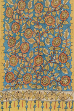 Image of Tussar Silk Kalamkari Dupatta