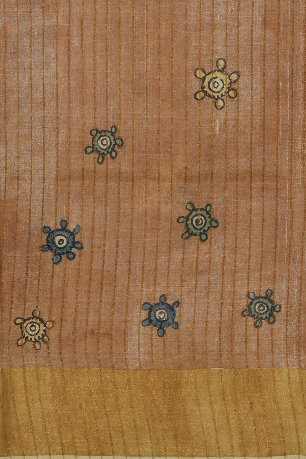 Kalamkari Hand-Painted Tussar Silk Saree