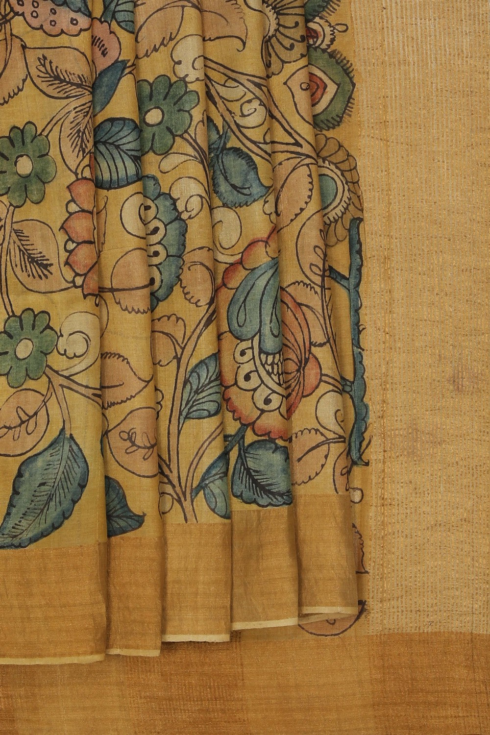 Image of Kalamkari Hand-Painted Saree