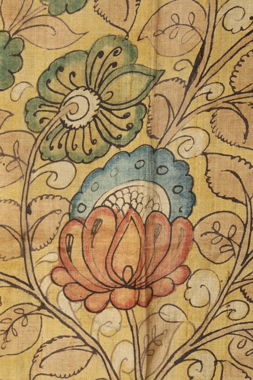 Image of Kalamkari Hand-Painted Saree