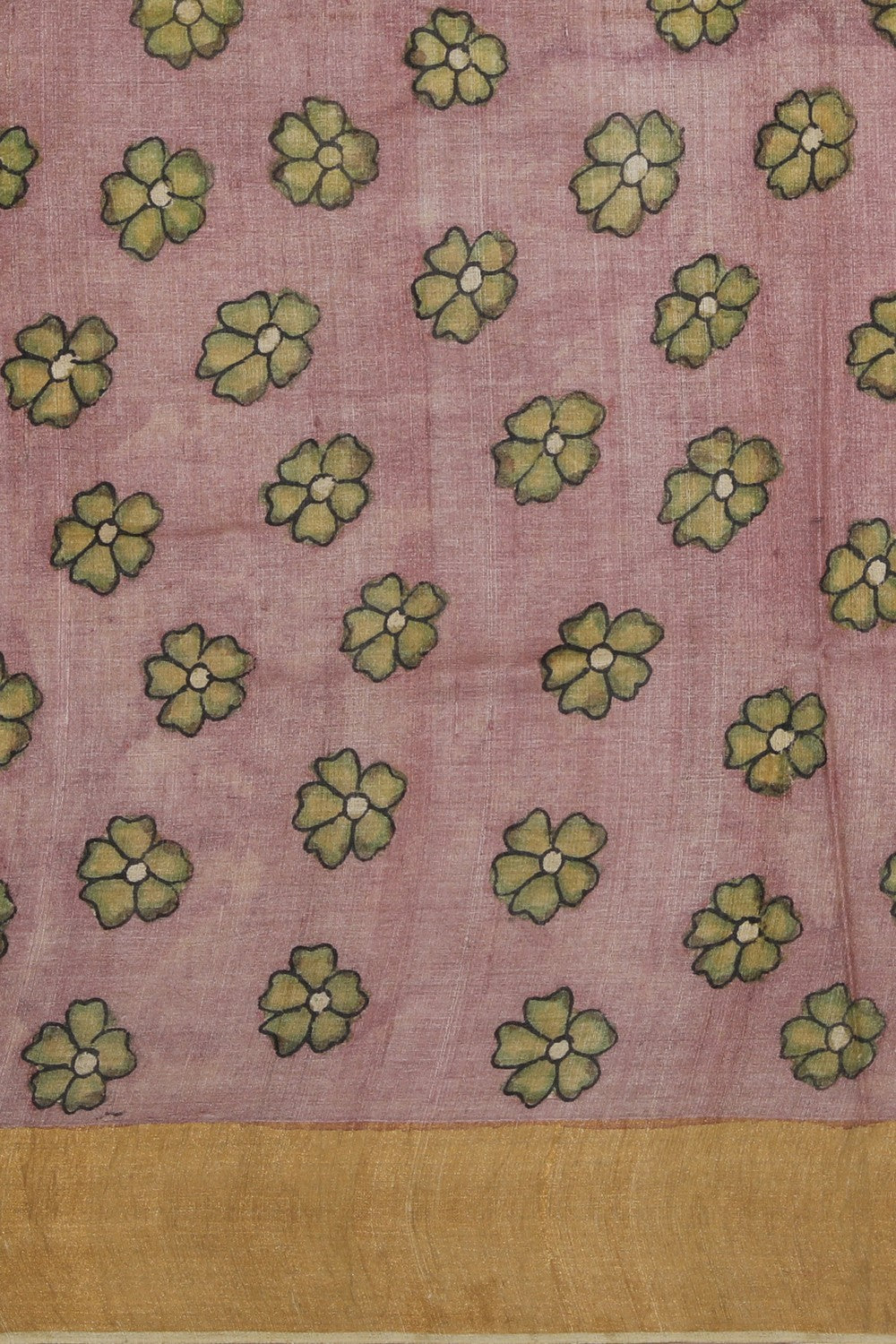 Kalamkari Hand-Painted Tussar Silk Saree