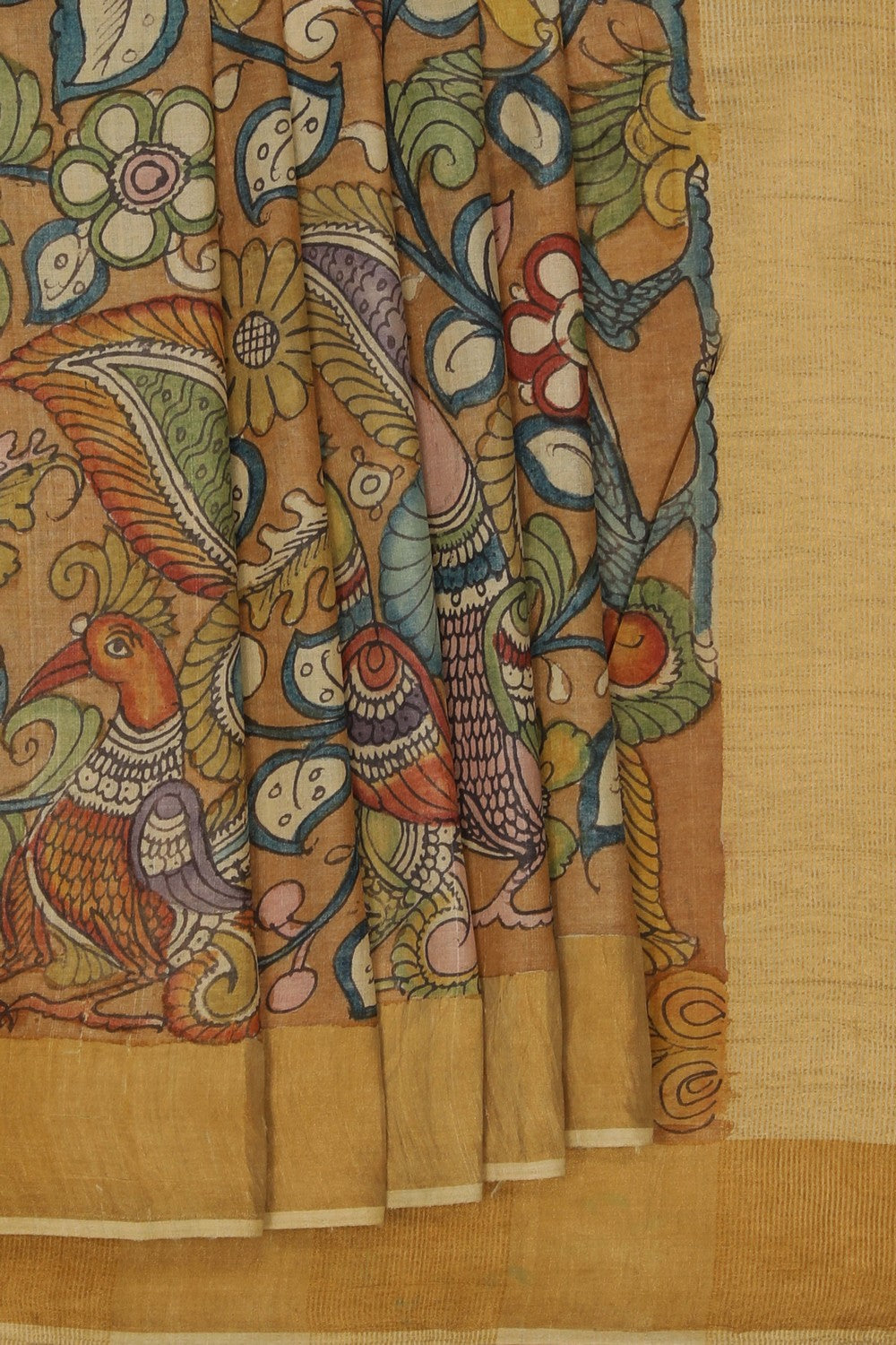 Image of Kalamkari Hand-Painted Saree
