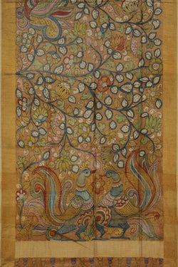 Image of Kalamkari Hand-Painted Saree