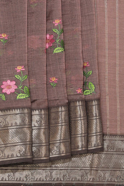 Image of Mangalgiri Silk Embroidery Saree