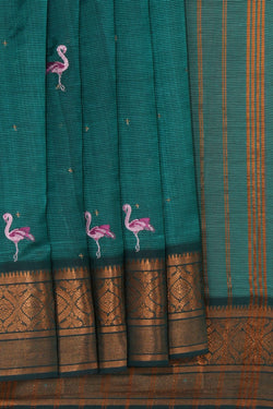 Image of Mangalgiri Silk Embroidery Saree