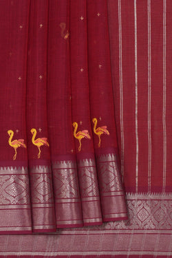 Image of Mangalgiri Silk Embroidery Saree