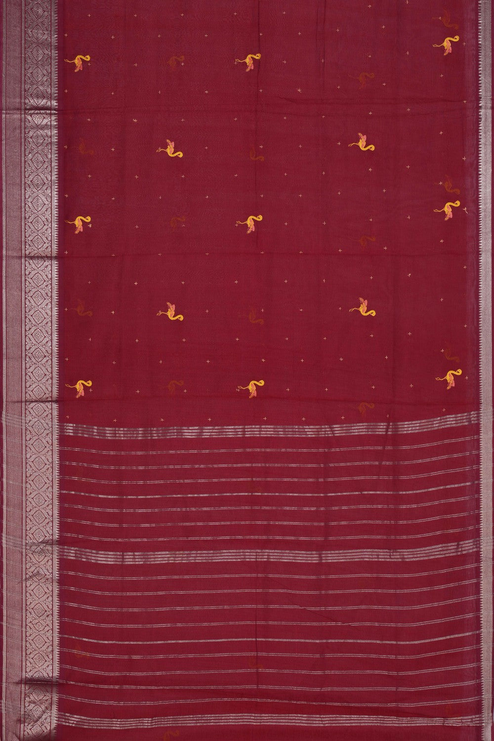 Image of Mangalgiri Silk Embroidery Saree