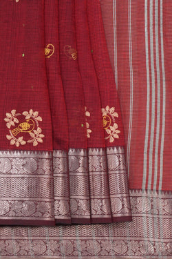 Image of Mangalgiri Silk Embroidery Saree