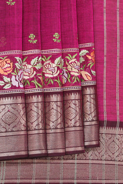 Image of Mangalgiri Silk Embroidery Saree