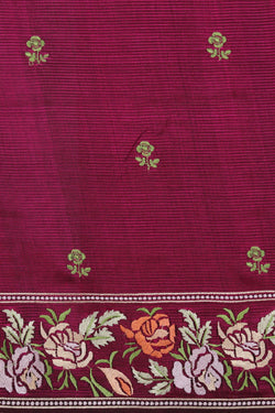 Image of Mangalgiri Silk Embroidery Saree