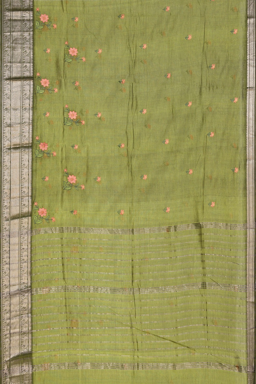 Image of Mangalgiri Silk Embroidery Saree